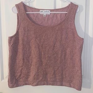 St. John Evening Blush Pink Sparkly Sleeveless Top